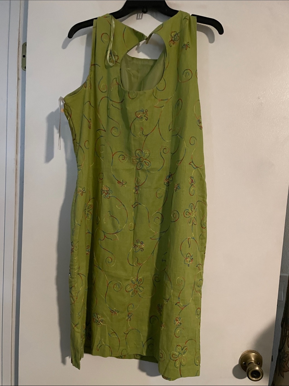 Ultra Dress Collection Lime Green Floral Embroidered Knee length Dress - Picture 5 of 9